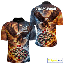 Load image into Gallery viewer, Personalized Eagle Water Fire Darts Shirt For Men, Lightning Darts Jersey Team Polo &amp; 1/4 Zip TDM6019