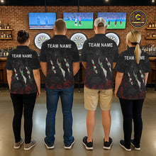 Load image into Gallery viewer, Custom Red Black Grunge Dart Shirts With Pocket Option For Men, Darts Jersey TDM5371