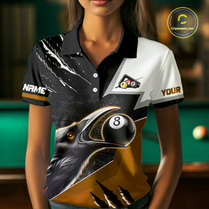 Personalized Orange 8 Ball Pool Crows Billiard Shirts For Women, Halloween Pool Team Jersey Outfit TDM4509