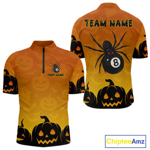 Personalized Funny Spider 8 Ball Pool Billiard Shirt For Men Custom Halloween Billiard Team Jersey TDM4511