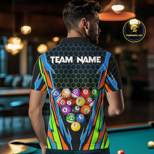 Colorful 3D Billiard Jersey For Men Custom Funny Pool Balls Billiard Team Shirt Polo & 1/4 Zip TDM4933