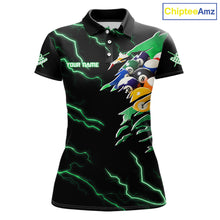 Load image into Gallery viewer, Green 8 Ball Lightning Thunder Cobra Snake Billiard Shirt For Women Custom Pool Team Jersey TDM5876