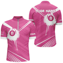 Load image into Gallery viewer, Pink Billiard Jerseys For Men Custom 8 Ball Breast Cancer Awareness Billiard Shirts For Pool Lover TDM2447