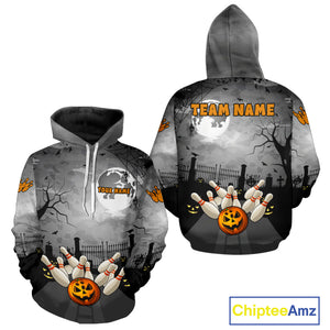 Funny Bowling Halloween Hoodie For Men And Women Custom Bowling Team Hoodie Jerseys TDM4949