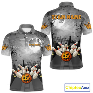 Funny Bowling Halloween Shirt For Men Custom Halloween Bowling Jersey Team Polo & 1/4 Zip TDM4949