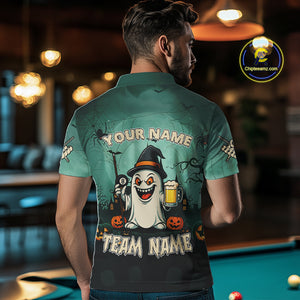 Only Just Here For The Pool Custom Halloween Billiard Shirt For Men, Funny Ghostly Billiard Jersey TDM4950