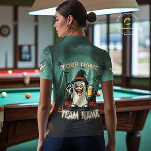 Only Just Here For The Pool Custom Halloween Billiard Shirt For Women, Funny Ghostly Billiard Jersey TDM4950