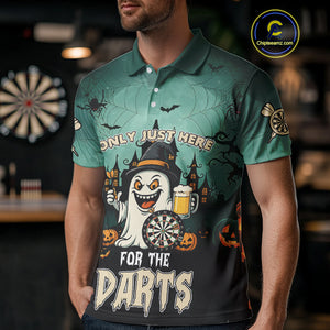 Only Just Here For The Darts Custom Halloween Darts Shirt For Men, Funny Ghostly Darts Team Jersey TDM4951