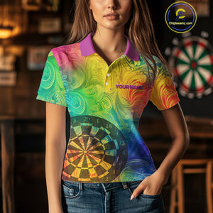 Personalized Funny Colorful Dart Shirt Polo & 1/4 Zip For Women Custom Dart Jerseys Team Outfit TDM3844
