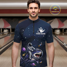 Load image into Gallery viewer, Custom Astronaut Galaxy Funny Bowling Jersey For Men, Bowling Polo &amp; Quarter Zip Team Shirts TDM6273