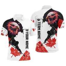 Load image into Gallery viewer, Personalized Eagle Canada Flag Billiard Player Shirts For Men Custom Patriotic Billiard Jerseys TDM1965