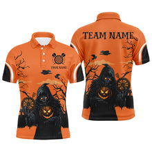 Load image into Gallery viewer, Halloween Spook Night Grim Reaper Custom Darts Shirts For Men, Orange  Dart Jerseys TDM2686