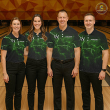 Load image into Gallery viewer, Personalized Thunder Lightning Tornado Funny Bowling Shirt For Men, Bowling Team Jersey |Green TDM5395