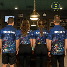Load image into Gallery viewer, American Flag Blue Galaxy Billiard Shirt For Men Custom 8 Ball Pool Team Jersey Polo &amp; 1/4 Zip TDM5885