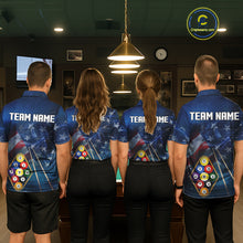 Load image into Gallery viewer, American Flag Blue Galaxy Billiard Shirt For Men Custom 9 Ball Pool Team Jersey Polo &amp; 1/4 Zip TDM5886