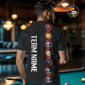 DNA Billiard Shirts For Men Custom Funny Pool Balls Billiard Jerseys Team Polo & Quarter Zip TDM3862