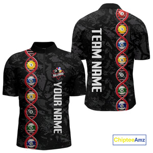 DNA Billiard Shirts For Men Custom Funny Pool Balls Billiard Jerseys Team Polo & Quarter Zip TDM3862