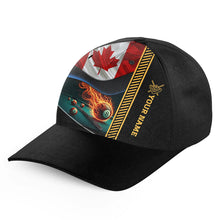 Load image into Gallery viewer, Personalized Canada Flag Flaming 8 Ball Pool Billiard Caps Custom Name Patriotic Top Hats Billiard TDM1975