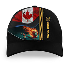 Load image into Gallery viewer, Personalized Canada Flag Flaming 8 Ball Pool Billiard Caps Custom Name Patriotic Top Hats Billiard TDM1975
