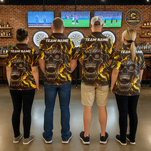 Load image into Gallery viewer, Black Yellow Skull Lightning Splash Darts Shirt For Men Custom Darts Jersey Team Polo &amp; 1/4 Zip TDM5893
