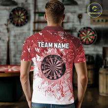 Load image into Gallery viewer, Personalized Red Grunge Darts Jerseys For Men Custom Darts Team Shirts Polo &amp; Quarter Zip TDM5894