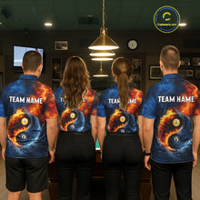 Load image into Gallery viewer, Personalized Water And Fire 8 Ball &amp; 9 Ball Billiard Shirt For Men, Pool Team Jersey Polo &amp; 1/4 Zip TDM6297