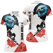 Load image into Gallery viewer, Personalized Eagle Canada Flag Billiard Player Shirts For Women Custom Patriotic Billiard Jerseys TDM1603