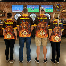 Load image into Gallery viewer, Personalized Fire Flame Lion Darts Shirt For Men Custom Darts Jersey Team Polo &amp; Quarter Zip TDM6311