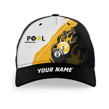 Load image into Gallery viewer, Black Yellow Billiard 8 Ball &amp; 9 Ball Custom Billiard Caps, Personalized Top Hat Billiards For Pooler TDM1214