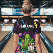 Load image into Gallery viewer, Colorful Bowling Jersey Funny Cactus Bowling Polo &amp; 1/4 Zip For Women Custom Bowling Team Shirts TDM6492