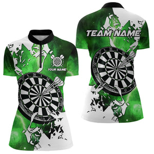 Lightning Grunge Dartboard Custom 3D Printed Darts Shirts For Women, Darts Team Jerseys |Green TDM3723