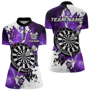 Lightning Grunge Dartboard Custom 3D Printed Darts Shirts For Women, Darts Team Jerseys |Purple TDM3724