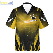 Load image into Gallery viewer, Yellow Thunder Lightning Cobra Snake Hawaiian Bowling Shirts For Women Custom Bowling Team TDM6085