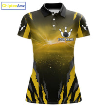 Load image into Gallery viewer, Yellow Thunder Lightning Cobra Snake Bowling Shirts For Women Custom Bowling Jersey Polo &amp; 1/4 Zip TDM6085