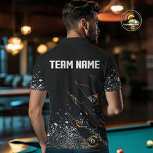 Load image into Gallery viewer, Custom 8 Ball Fire Black Grunge Billiard Shirts For Men, Billiard Team Shirts Pool Jerseys TDM4015