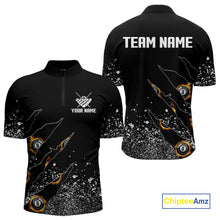 Load image into Gallery viewer, Custom 8 Ball Fire Black Grunge Billiard Shirts For Men, Billiard Team Shirts Pool Jerseys TDM4015