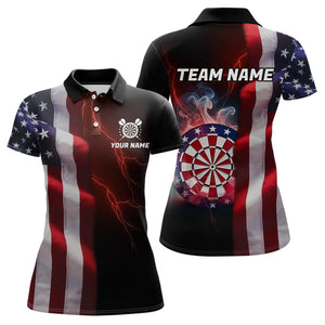 Personalized Lightning American Flag Dartboard Smoke Dart Shirts For Women Team Patriotic Dart Jersey TDM3745