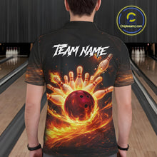 Load image into Gallery viewer, Personalized Fire Flame Lion Bowling Jersey For Men Custom Bowling Team Shirt Polo &amp; 1/4 Zip TDM6115