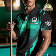 Load image into Gallery viewer, Customized Thunder Lightning Cobra Snake Men Billiard Shirt, 8 Ball Billiard Team Jersey|Turquoise TDM4020