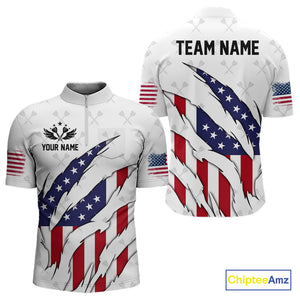 US Flag Patriotic Dart Shirt With Pocket Option For Men Custom Darts Jersey TDM4024