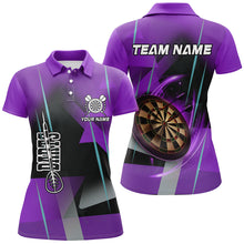 Load image into Gallery viewer, Personalized 3D All Over Print Darts Women Polo &amp; Quarter-Zip Shirts Custom Purple Darts Team Jersey TDM2265