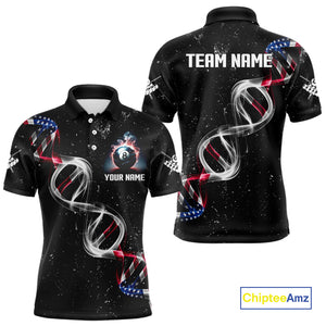 Customized American Flag Smoke DNA 8 Ball Pool Jersey For Men, Patriotic Billiard Team Shirts TDM4625