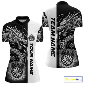 Custom Dragon Dart Shirts For Women, Personalized 3D Dart League Uniform Best Dart Jerseys |White TDM4239