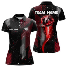 Load image into Gallery viewer, Grunge Black And Red 8 Ball Pool Lights Women&#39;s Billiard Shirts Custom Billiard Jersey Polo &amp; 1/4 Zip TDM3780