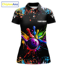 Load image into Gallery viewer, Colorful Funny Bowling Jersey For Women Custom Bowling Team Shirts Polo &amp; 1/4 Zip, Bowling Gifts TDM6589