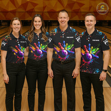 Load image into Gallery viewer, Colorful Funny Bowling Jersey For Women Custom Bowling Team Shirts Polo &amp; 1/4 Zip, Bowling Gifts TDM6589