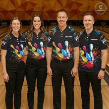 Load image into Gallery viewer, Funny Colorful Bowling Shirts For Women Custom Bowling Team Jersey Polo &amp; 1/4 Zip, Bowling Gifts TDM6590