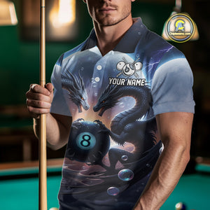 Personalized Dragon 8 Ball Billiard Shirt For Men Custom Pool League Team Jersey Polo & 1/4 Zip TDM4875