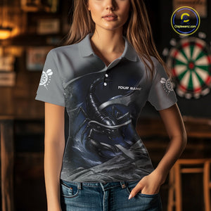 Personalized Funny Scorpion Darts Shirt For Women Custom Darts Team Shirt Jersey Polo & 1/4 Zip TDM4886