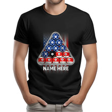 Load image into Gallery viewer, 8 Ball Pool USA T-Shirts Custom Patriotic American Flag Billiard Shirts, Gifts For Pool Player TDM3944